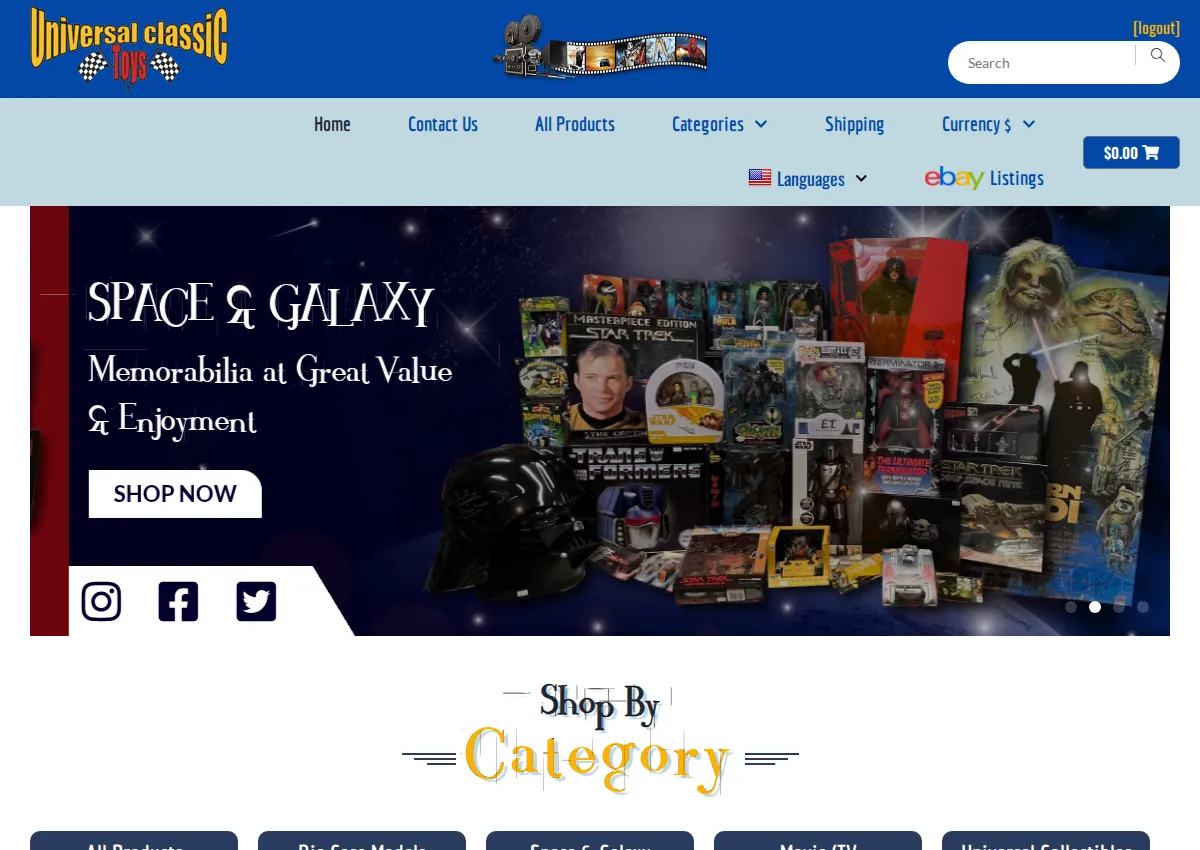 Store homepage