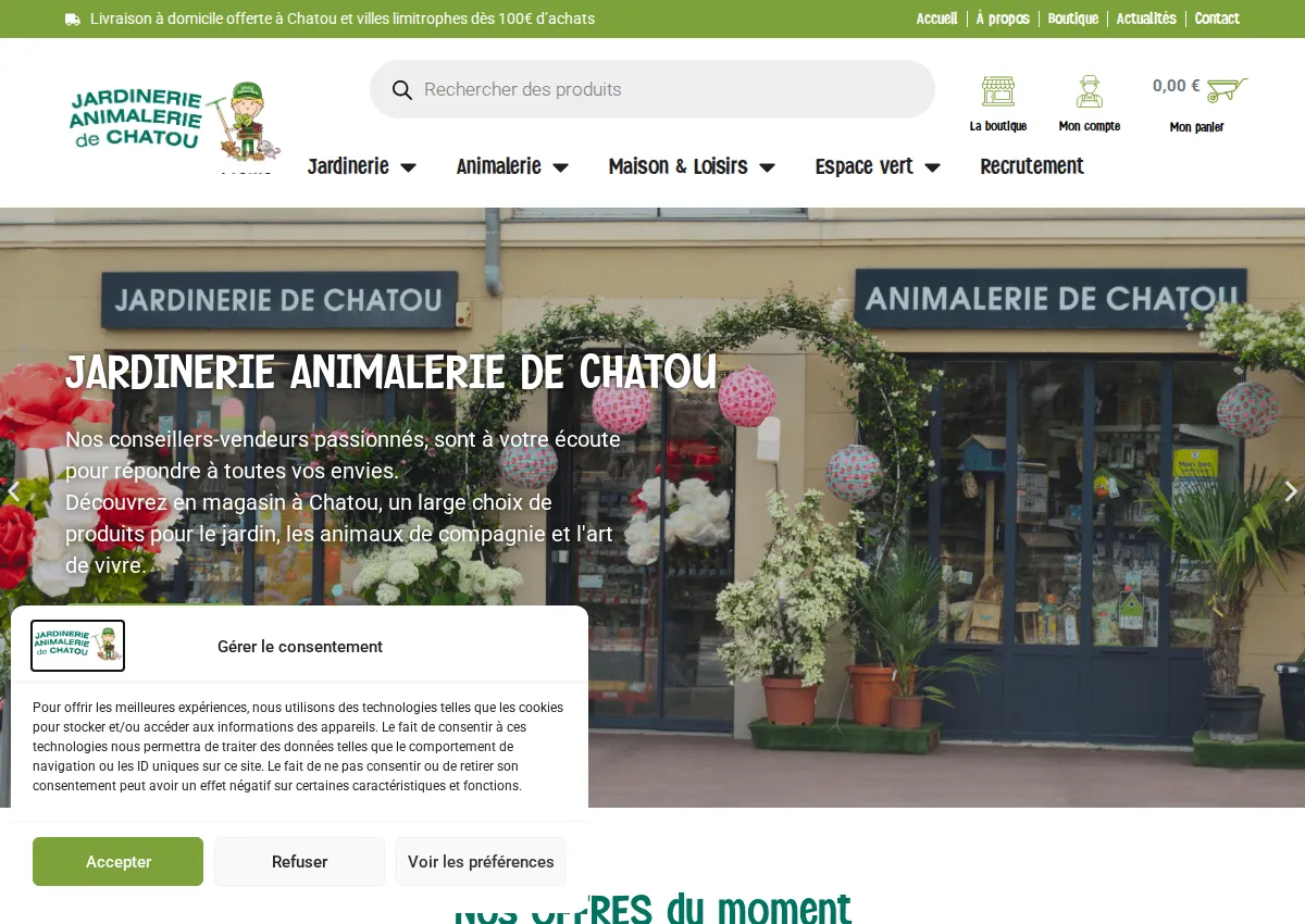 Store homepage