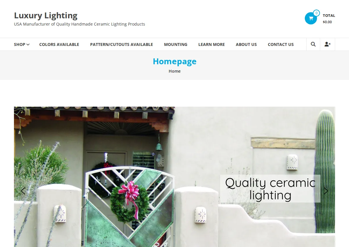 Store homepage