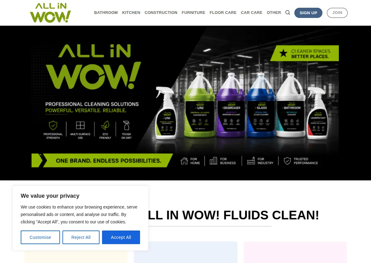 Store homepage