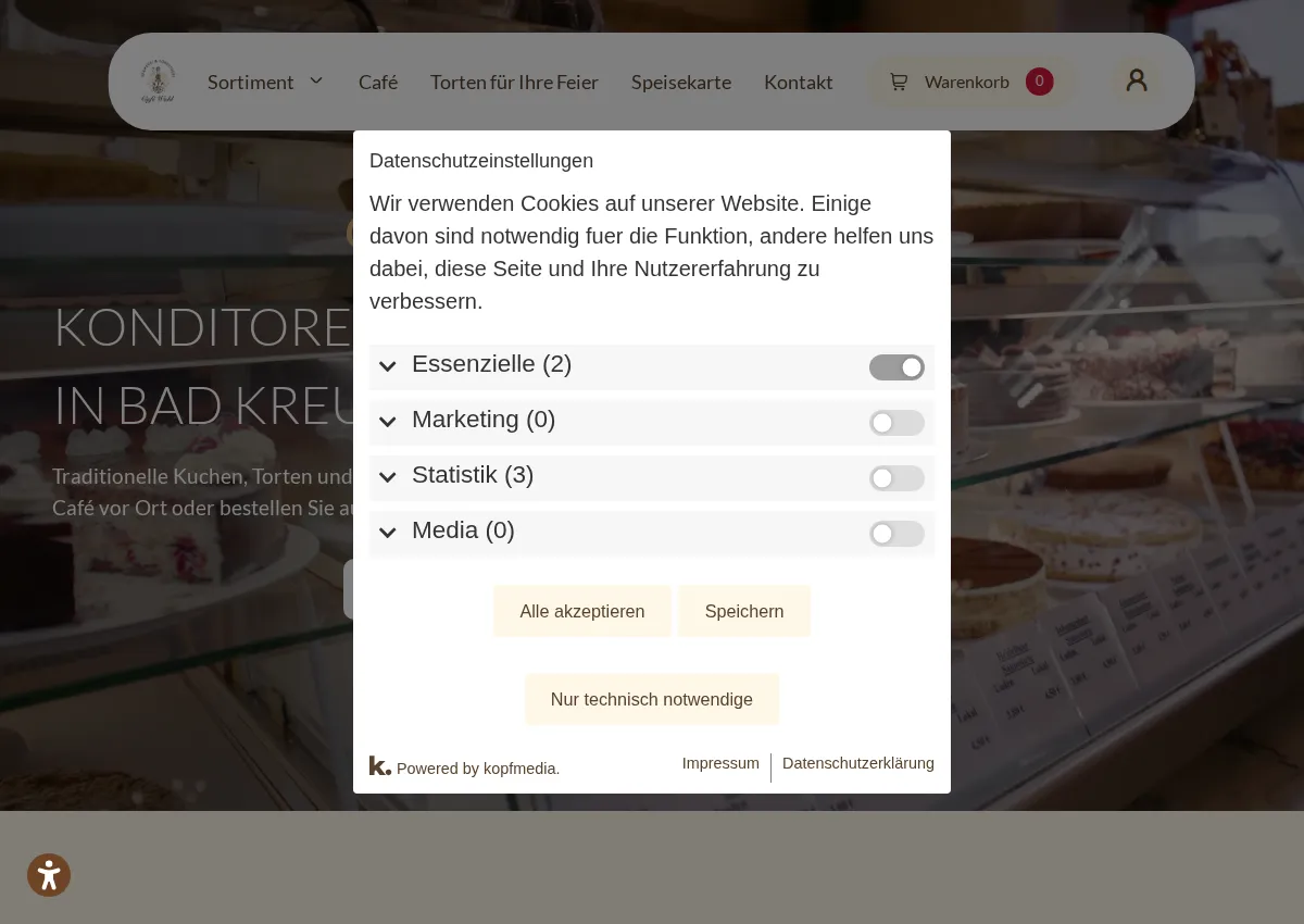 Store homepage