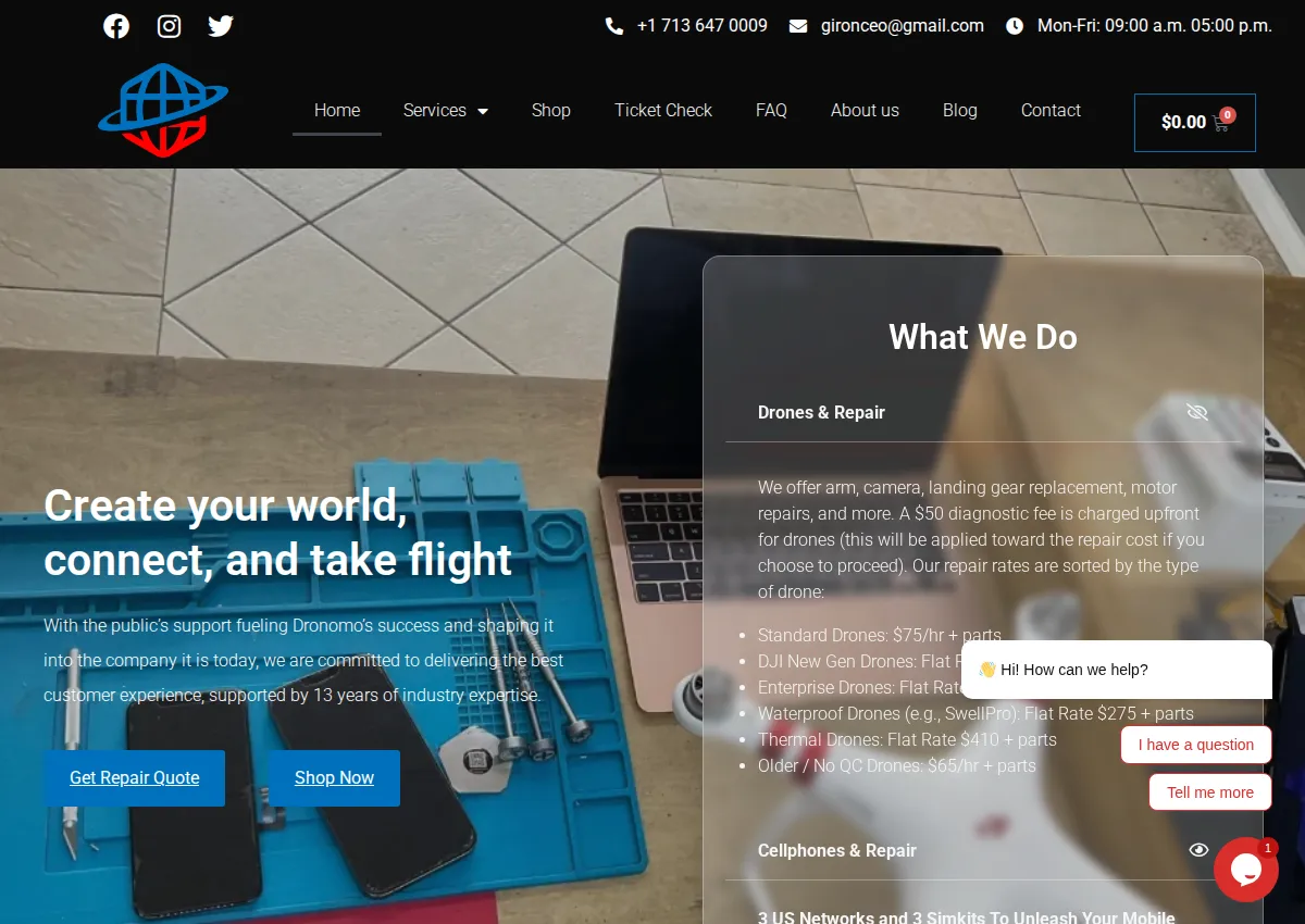 Store homepage