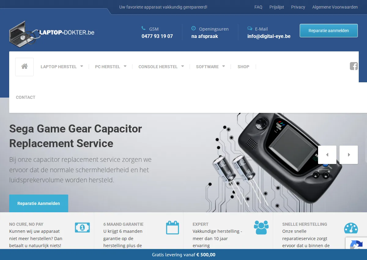 Store homepage
