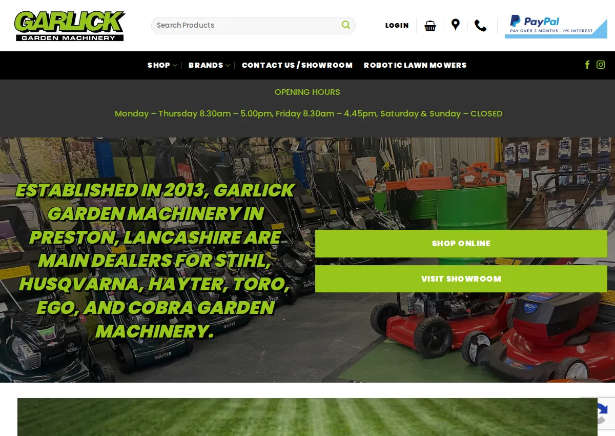 Store homepage