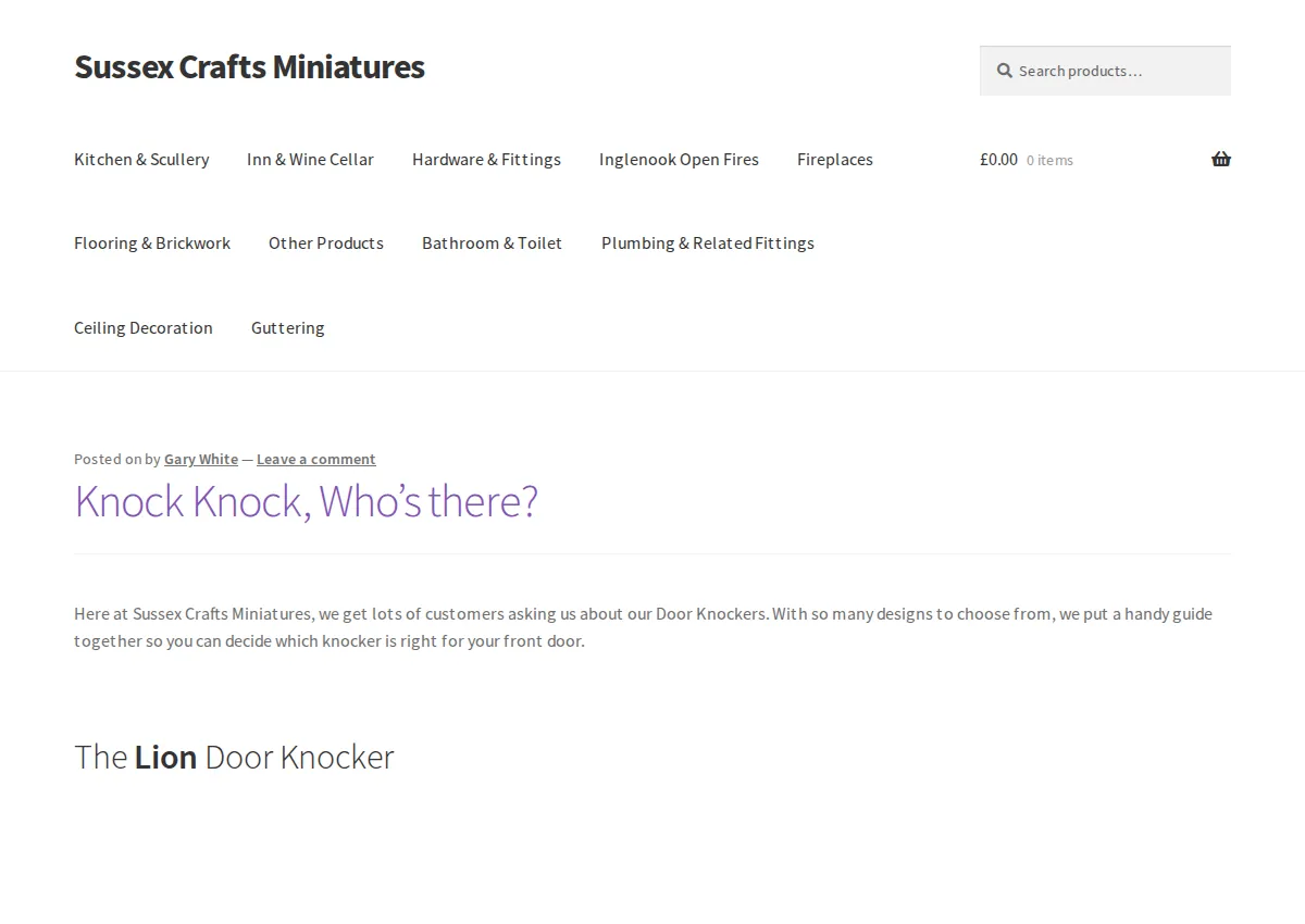 Store homepage