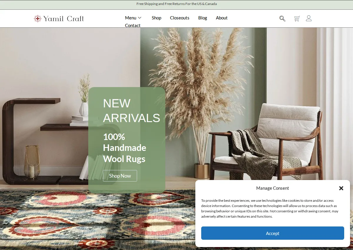 Store homepage