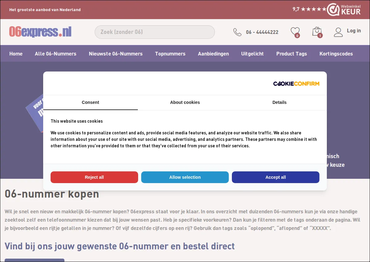 Store homepage