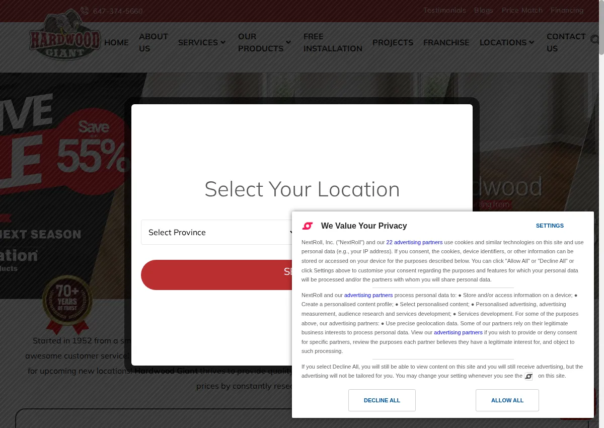 Store homepage