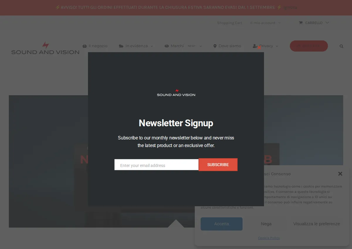 Store homepage