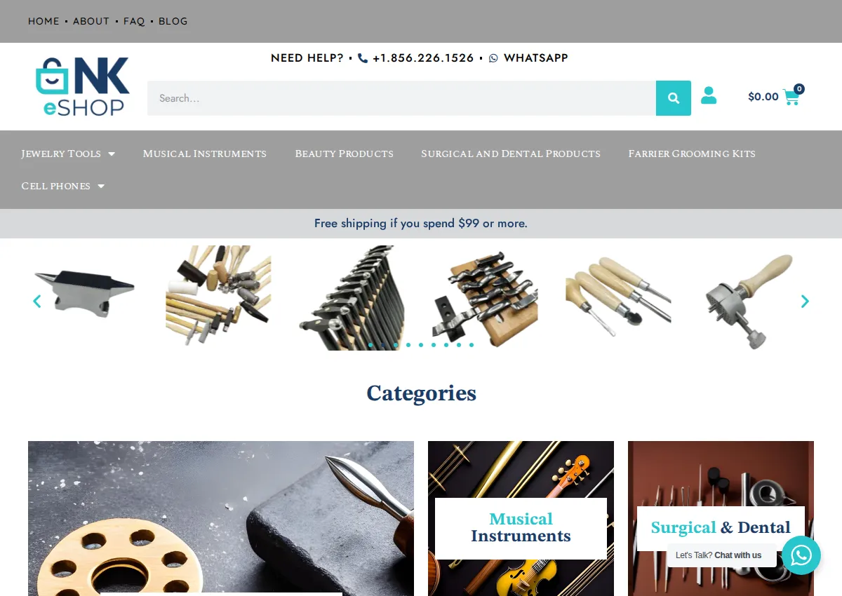 Store homepage