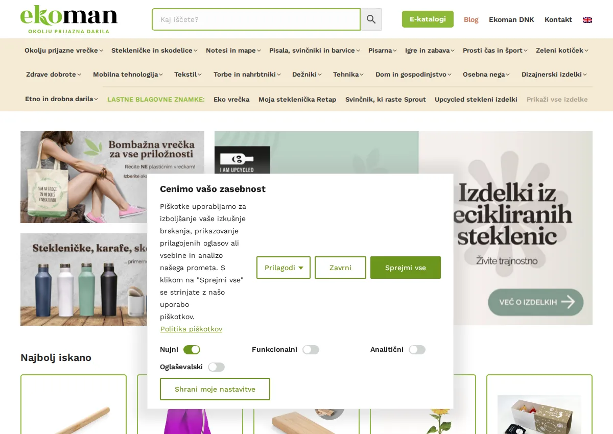 Store homepage