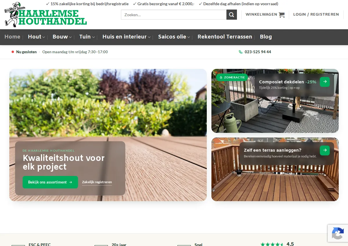 Store homepage