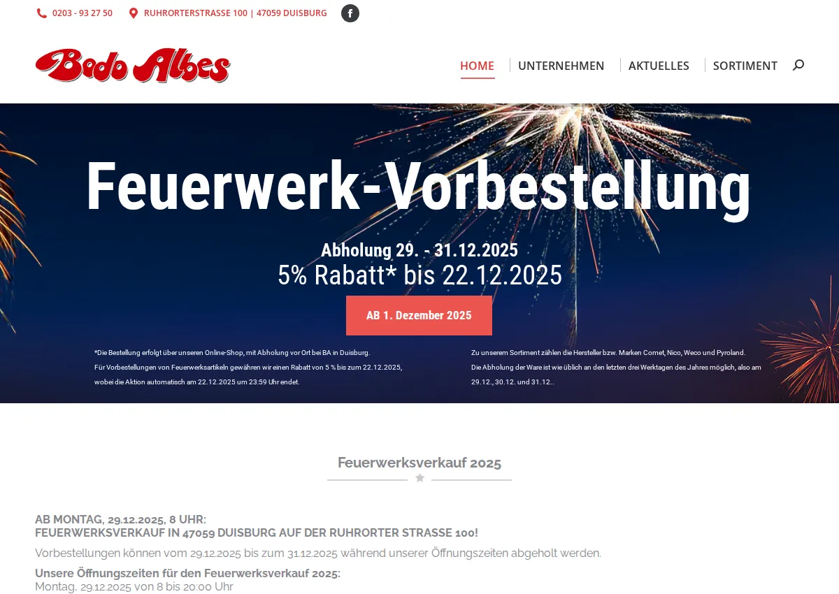 Store homepage