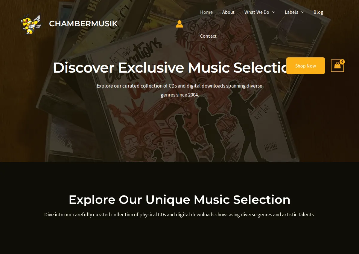 Store homepage