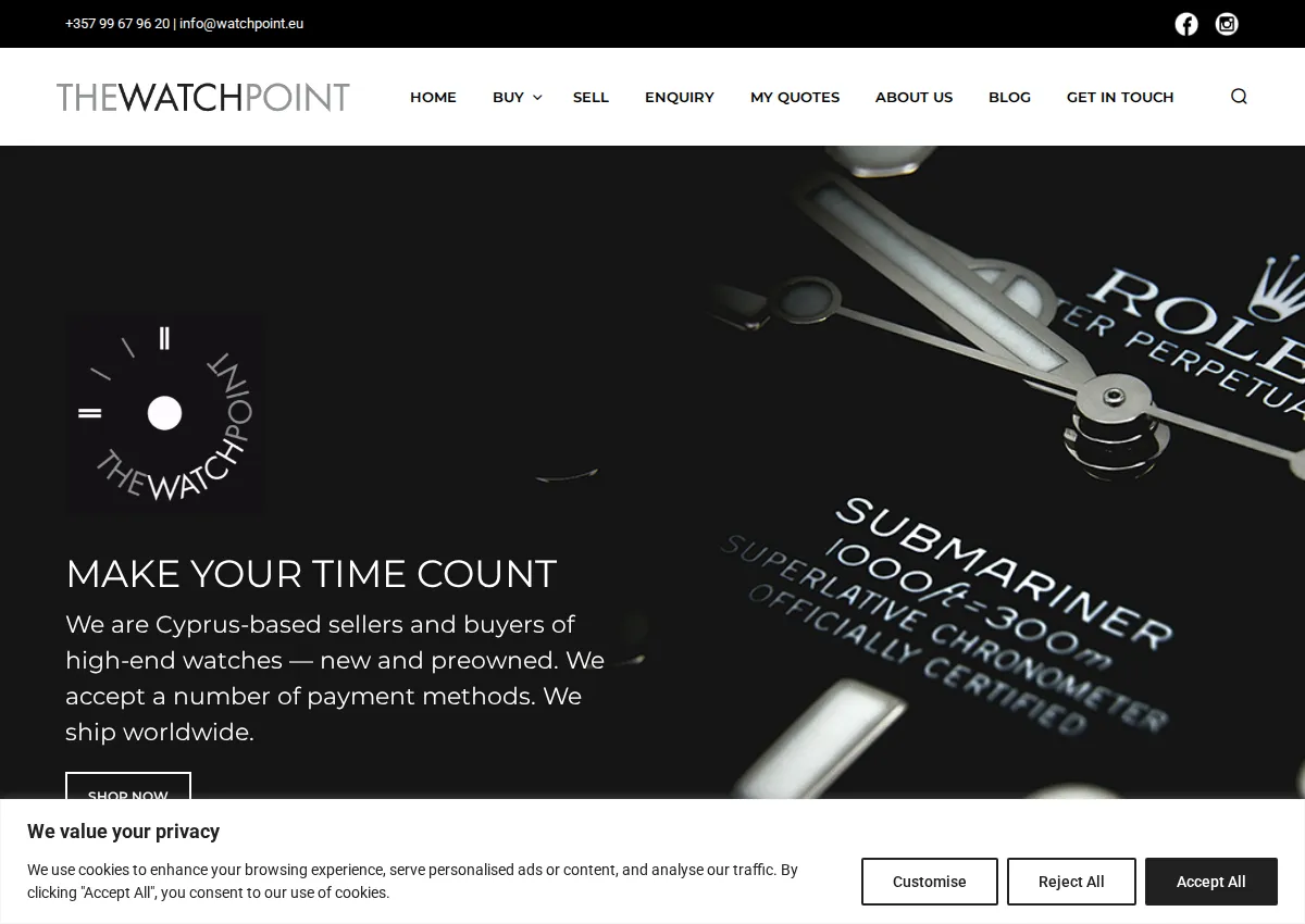 Store homepage