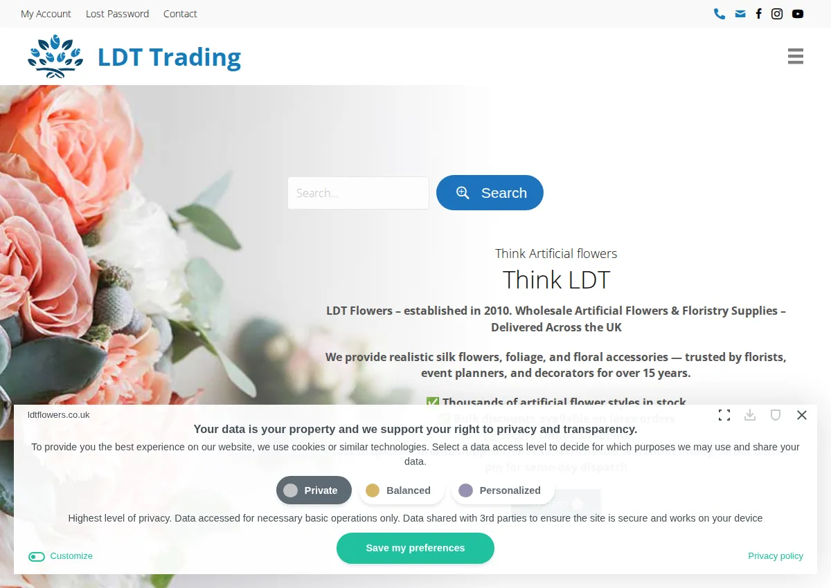 Store homepage