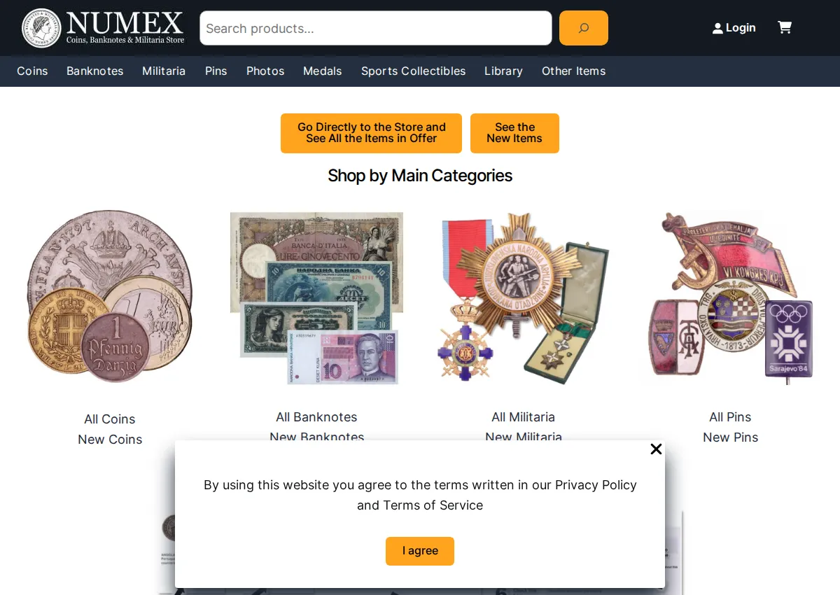 Store homepage