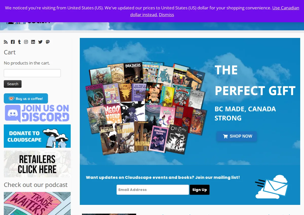 Store homepage