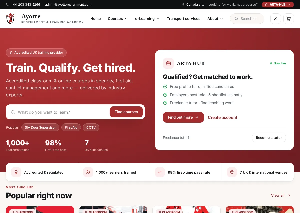 Store homepage