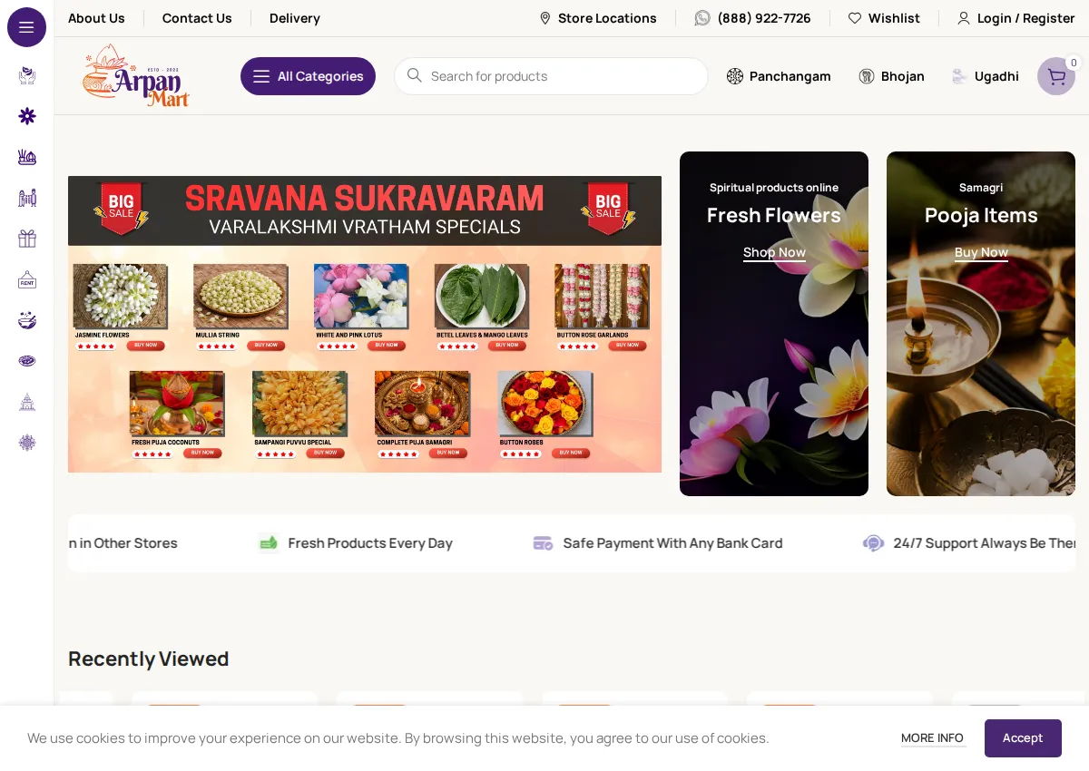 Store homepage