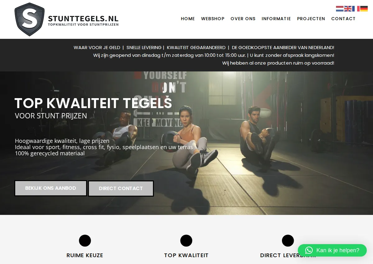 Store homepage