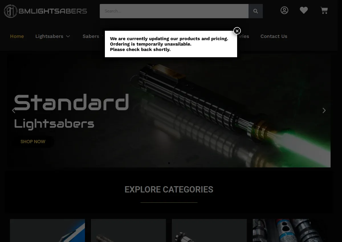 Store homepage
