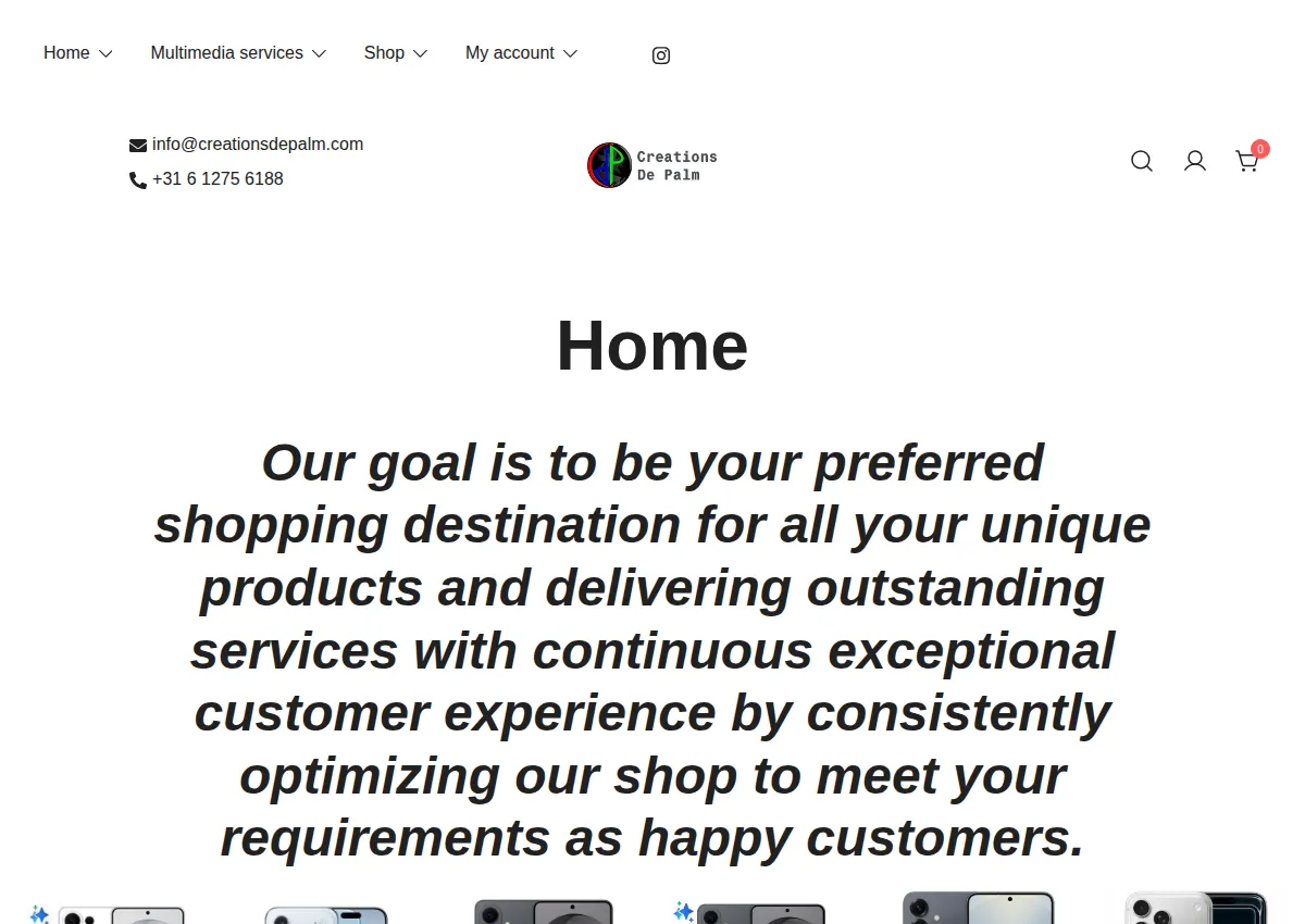 Store homepage