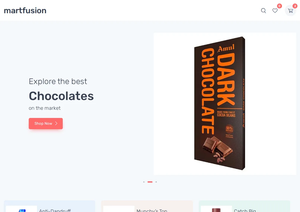 Store homepage