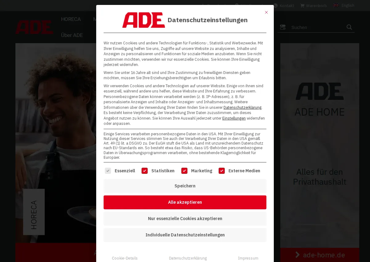 Store homepage