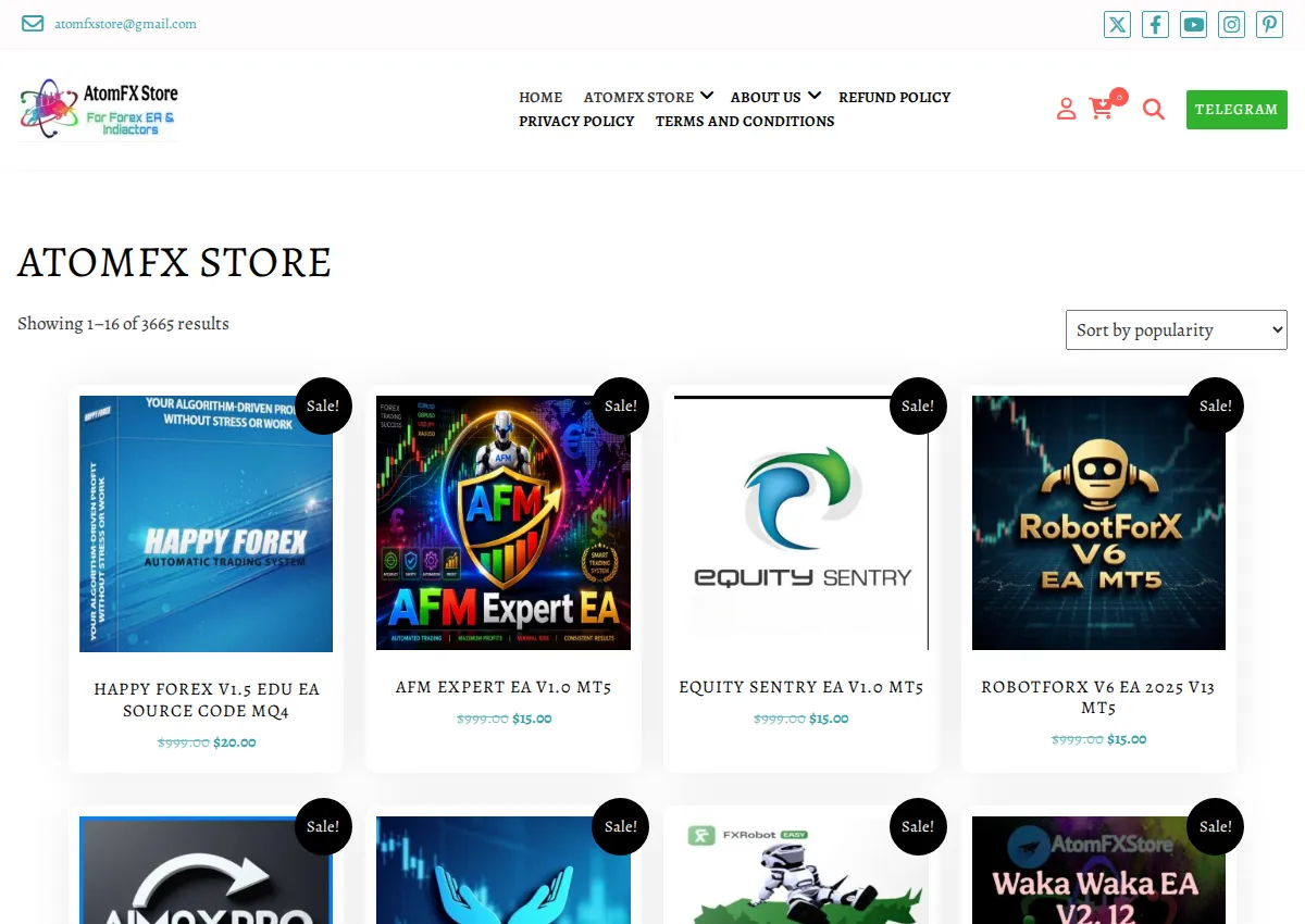 Store homepage