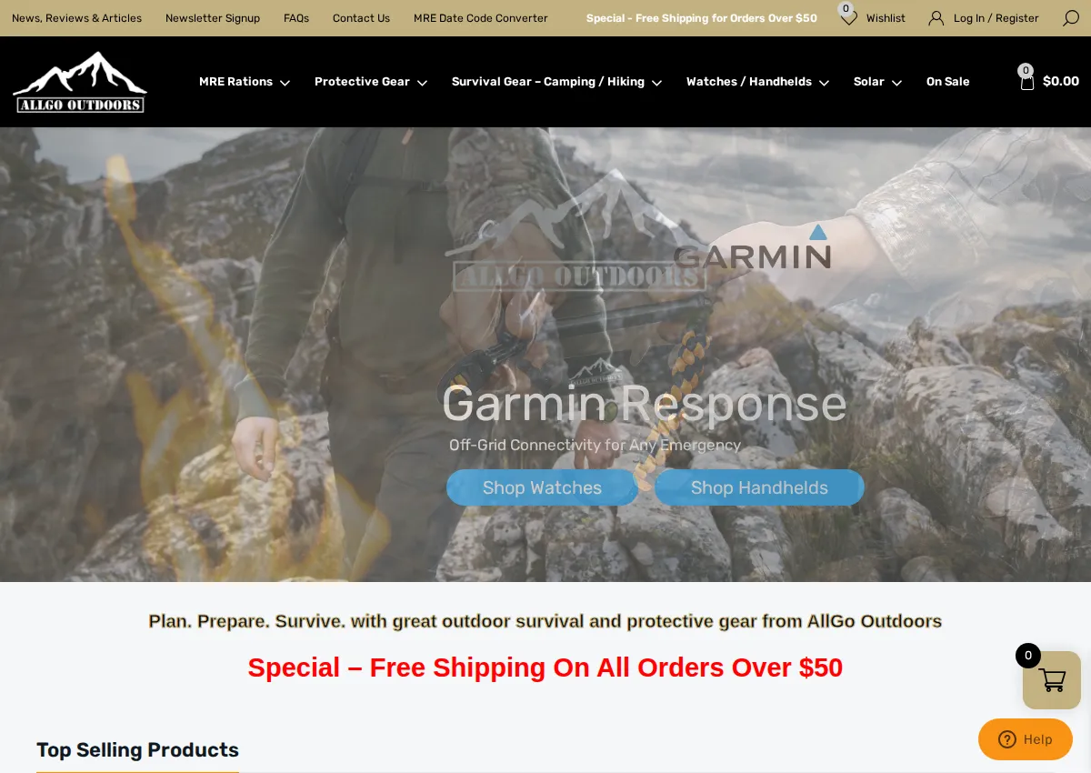 Store homepage