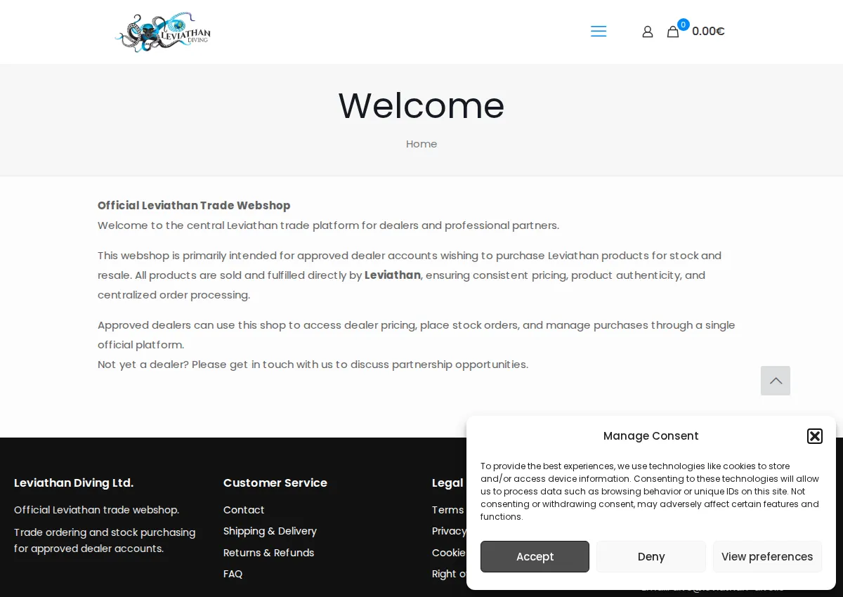 Store homepage
