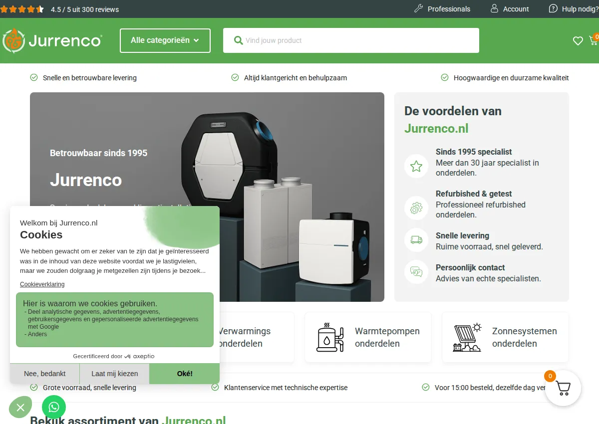 Store homepage
