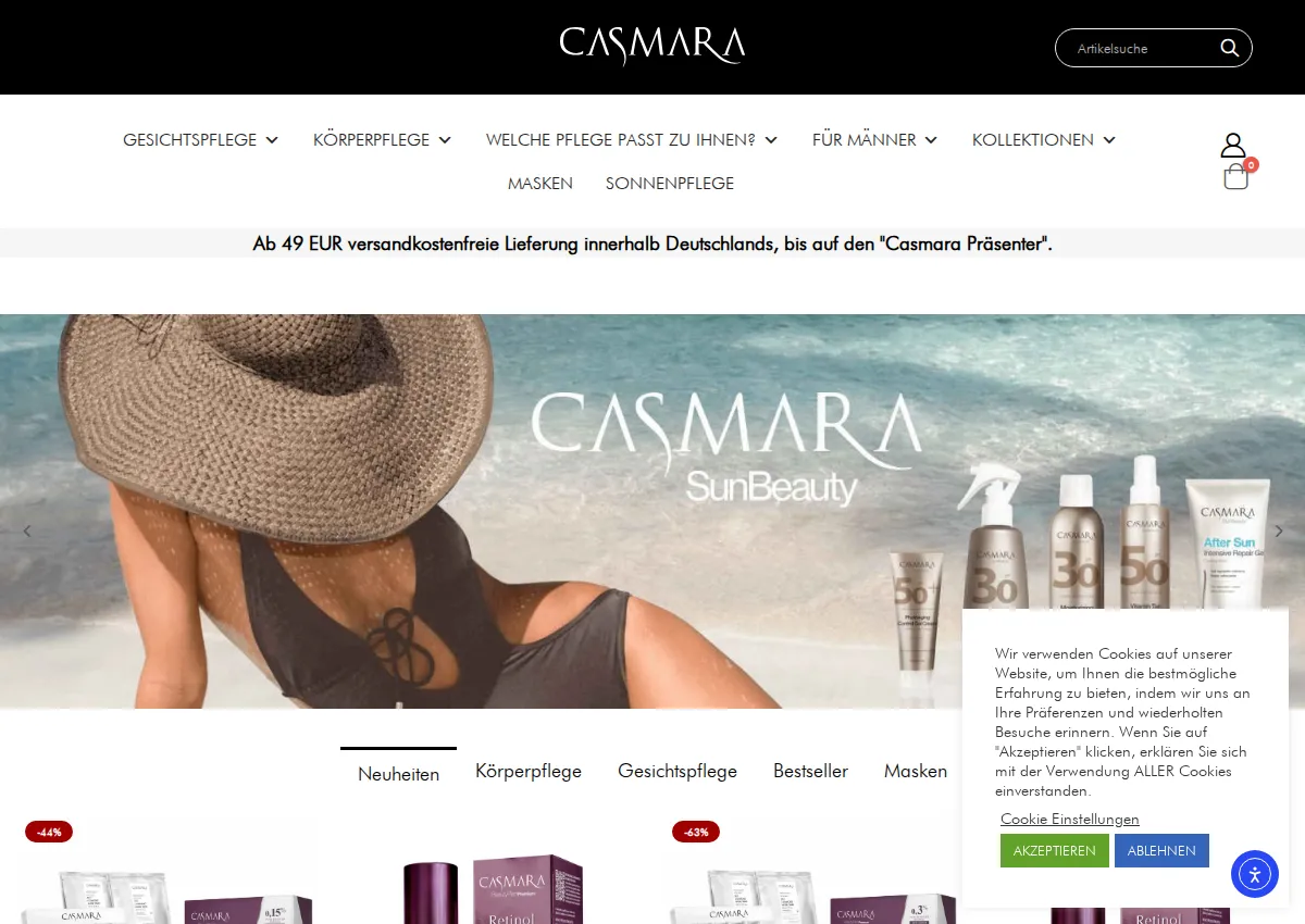 Store homepage