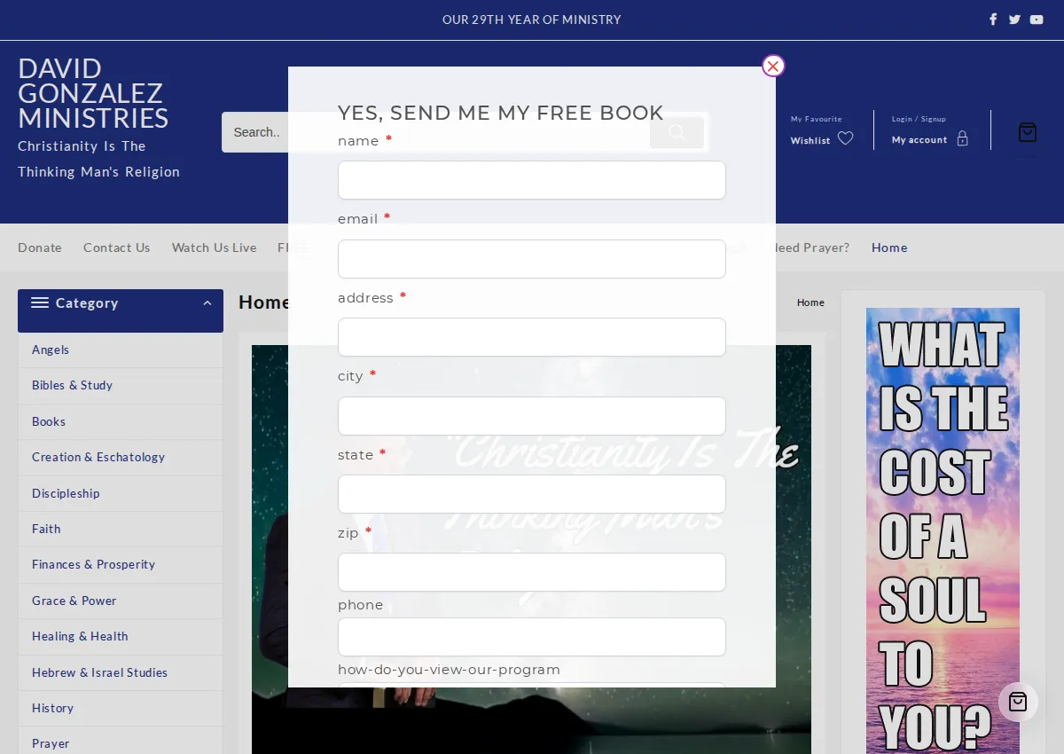 Store homepage