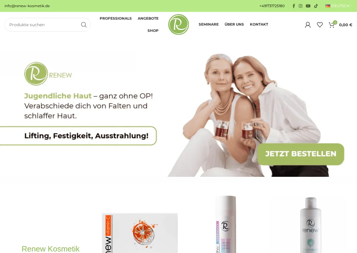 Store homepage