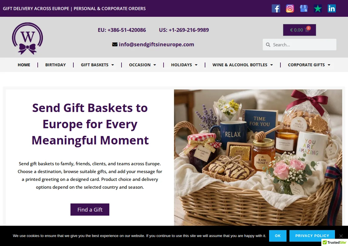Store homepage