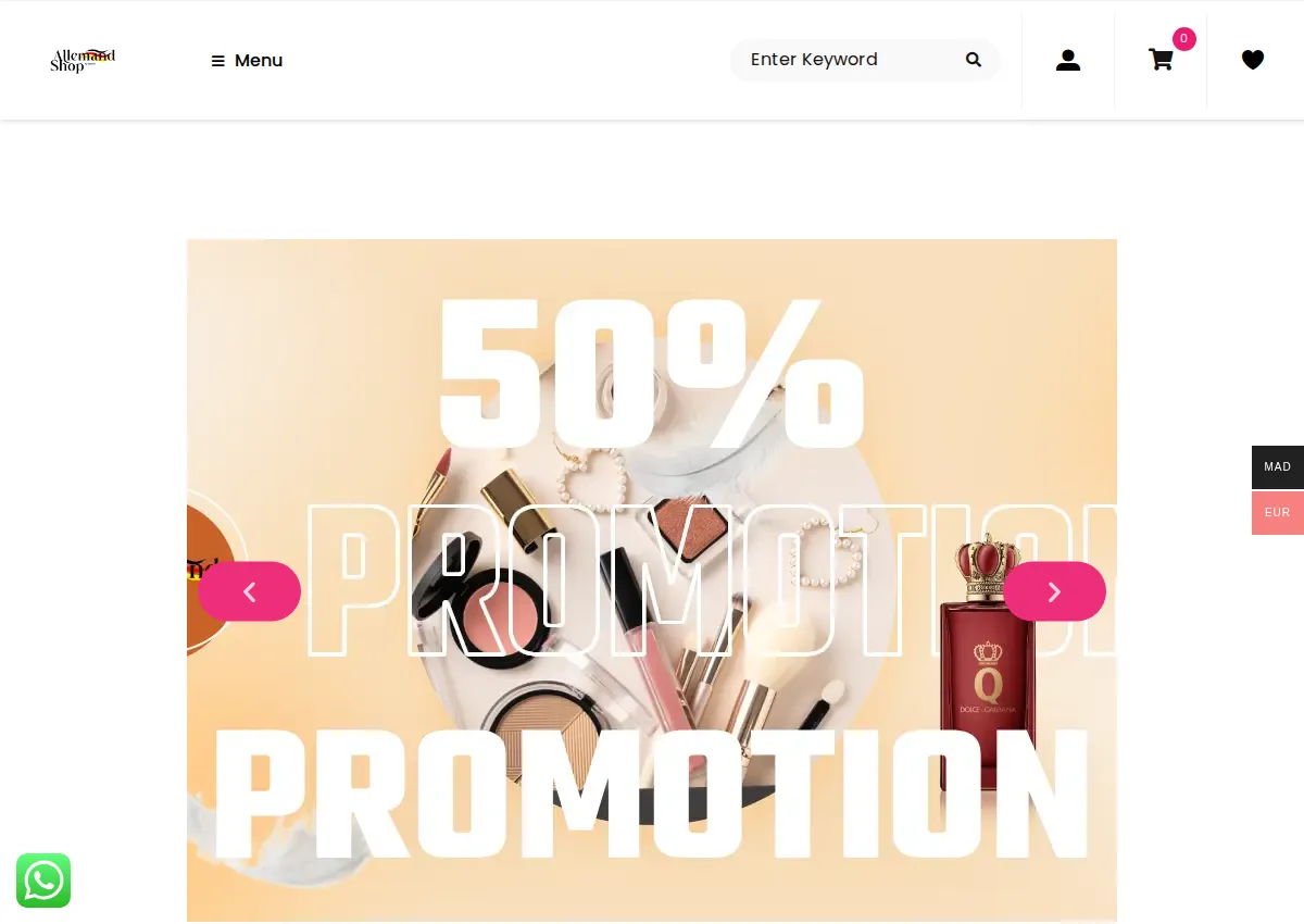 Store homepage