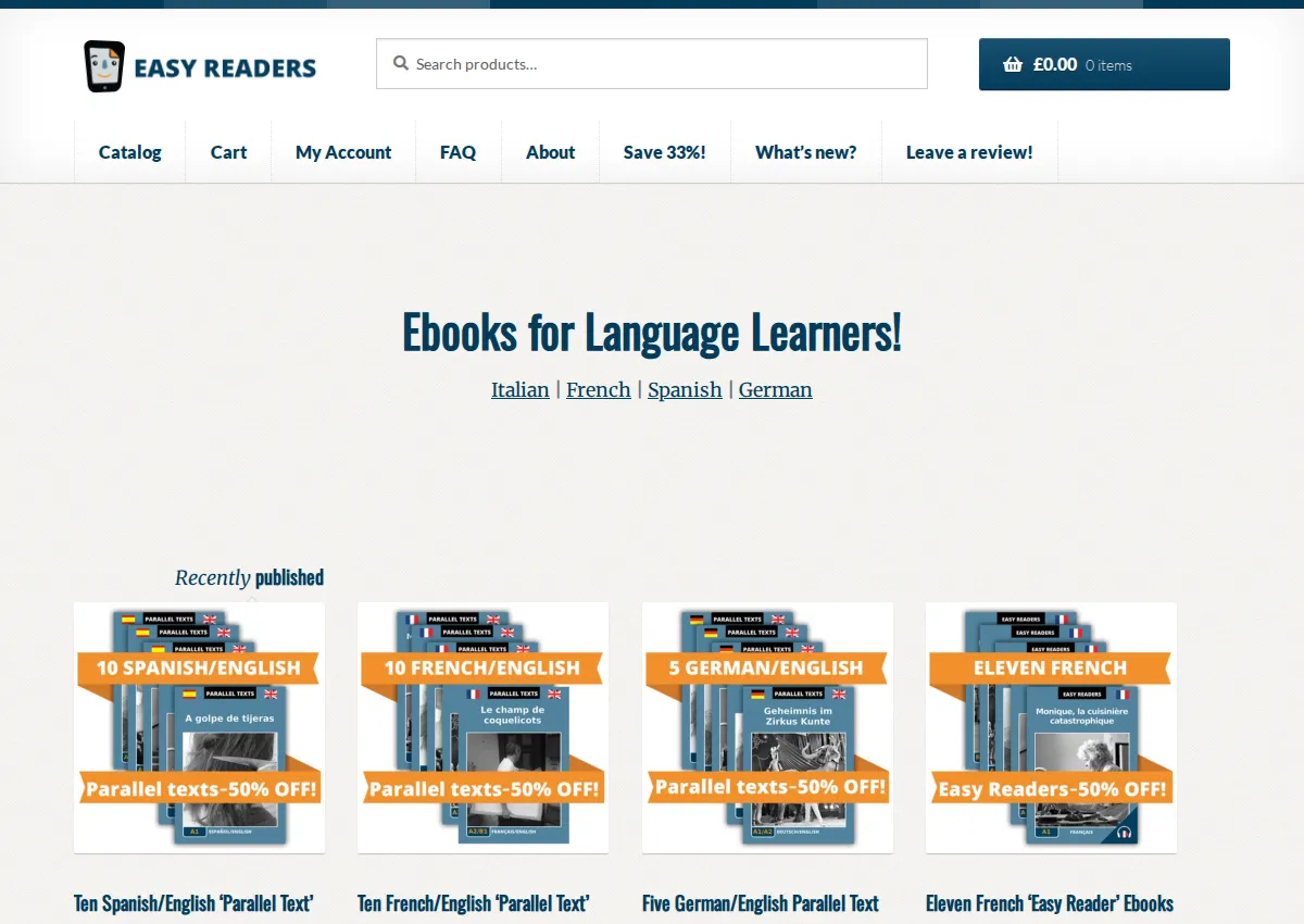 Store homepage