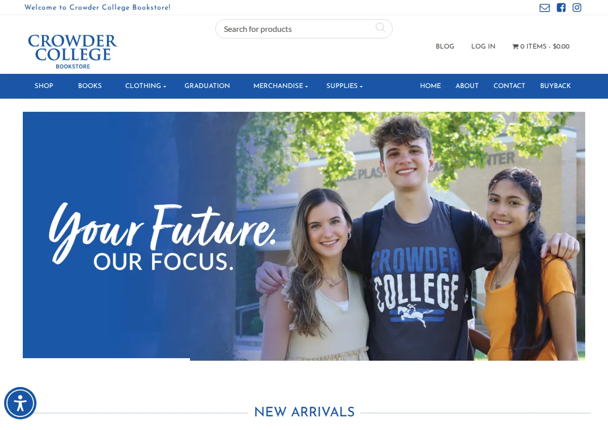 Store homepage