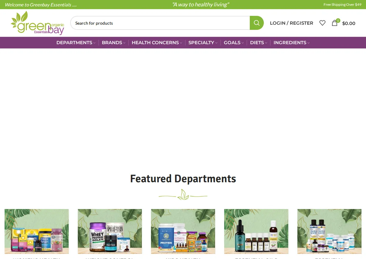 Store homepage