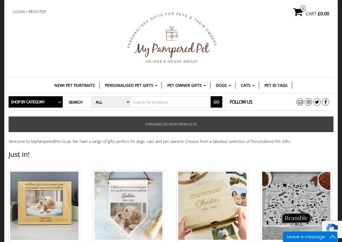 Store homepage