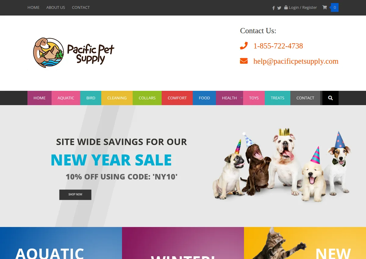 Store homepage