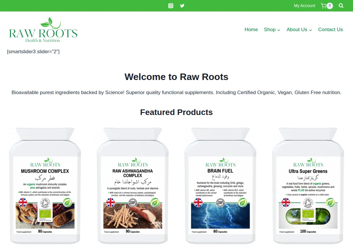 Store homepage