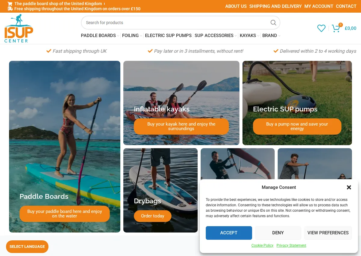 Store homepage