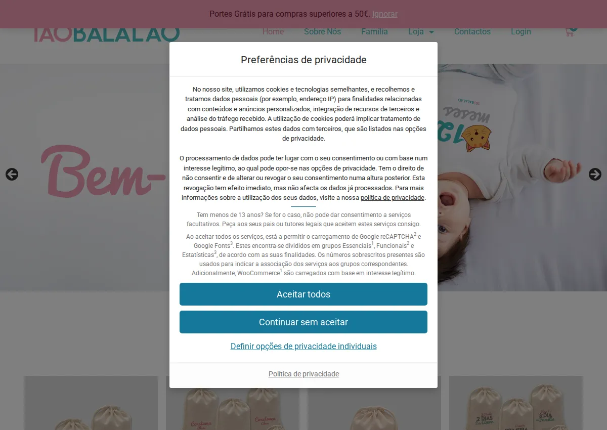 Store homepage
