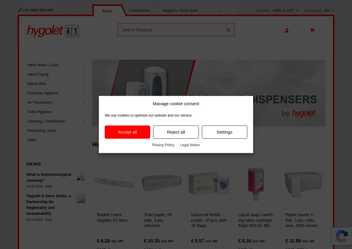 Store homepage