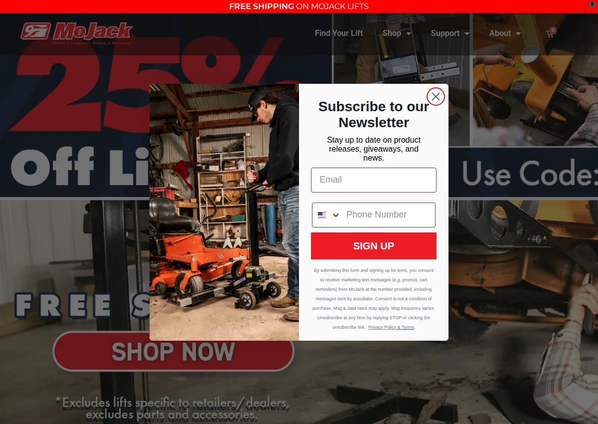 Store homepage