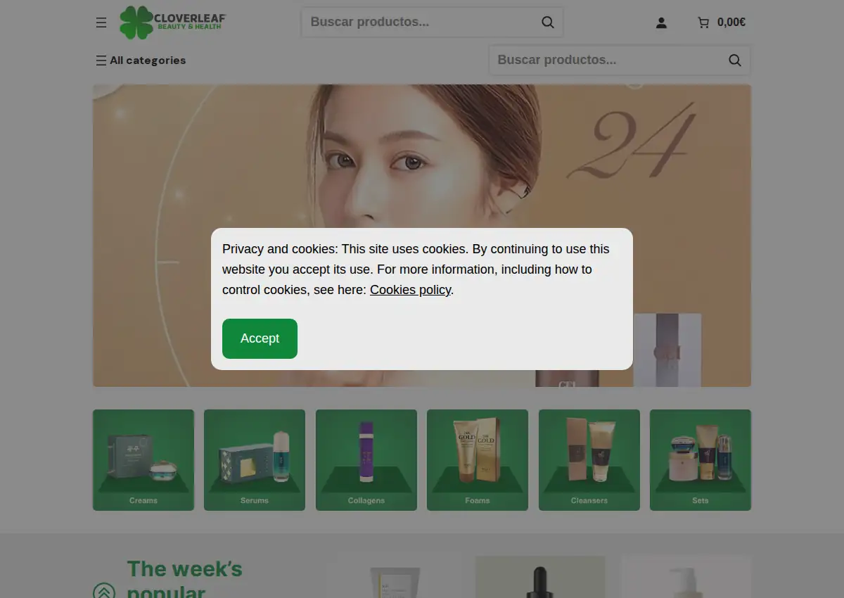Store homepage