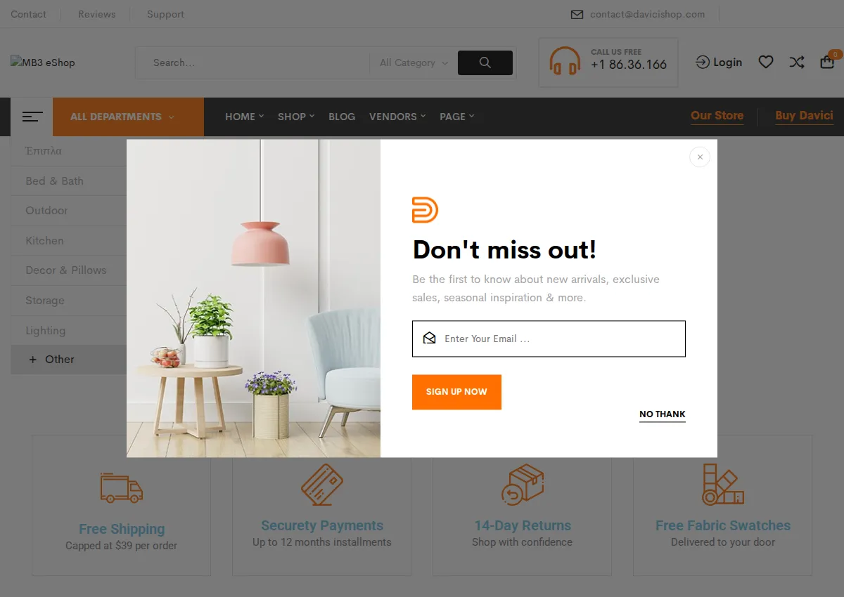 Store homepage